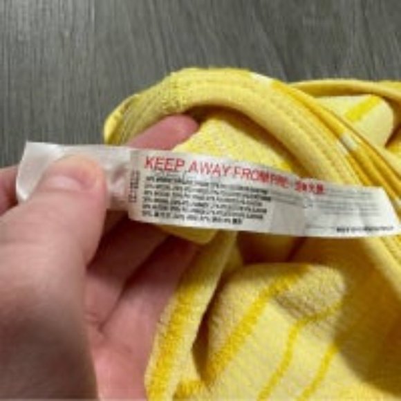 Urban Outfitters Out From Under Yellow & White Striped Thong Bodysuit Size M/L - Picture 9 of 11